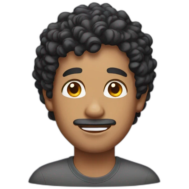guy with dark short curly hair wearing hearing aids emoji