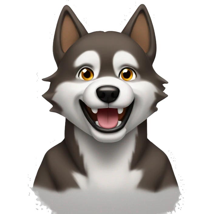 Huskie brown crazy emoji