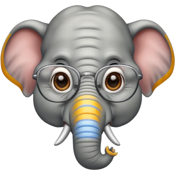 gözlüklü filler emoji