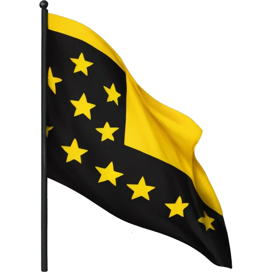 Bandera con amarillo con negro y estrellas amarillas  emoji