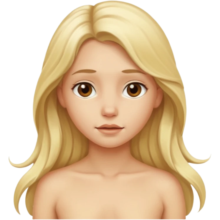 naked blonde girl long hair emoji