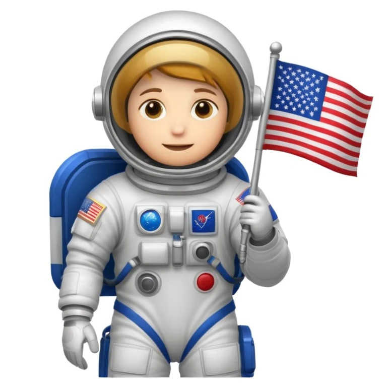 astronaut us flag emoji
