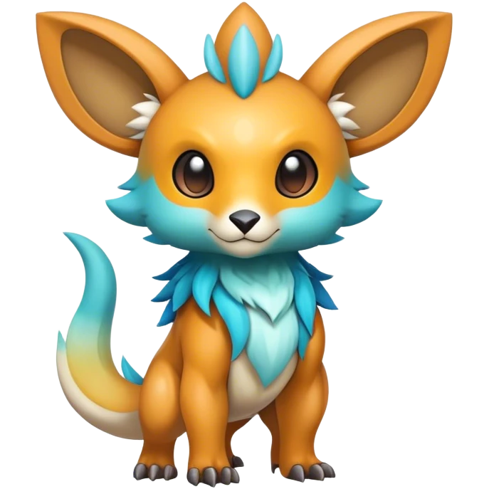Cute cool colorful nebula fantasy animal hybrid Fakemon full body emoji