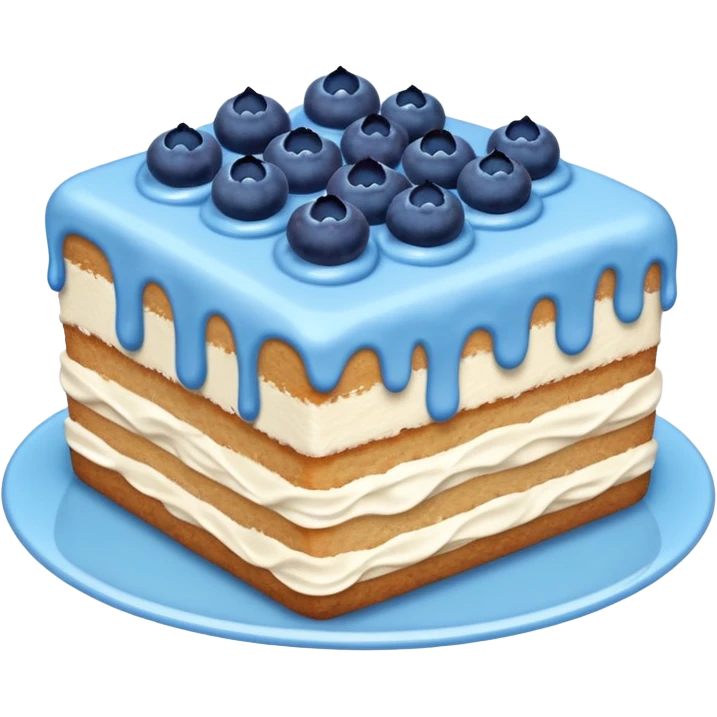 one piece with blue cream on top and blueberries emoji