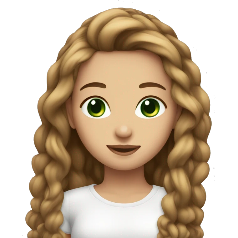 beautiful girl green eyes light brown haie emoji