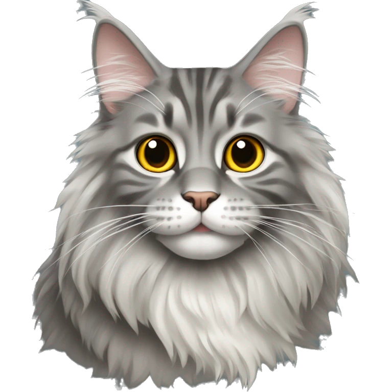 Grey Maine coon cat emoji