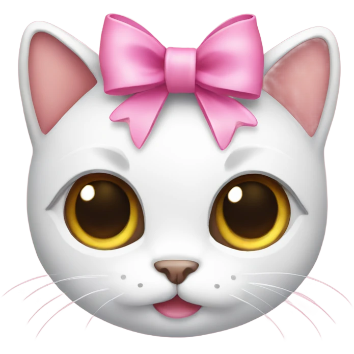 Cute cat with pink bow emoji
