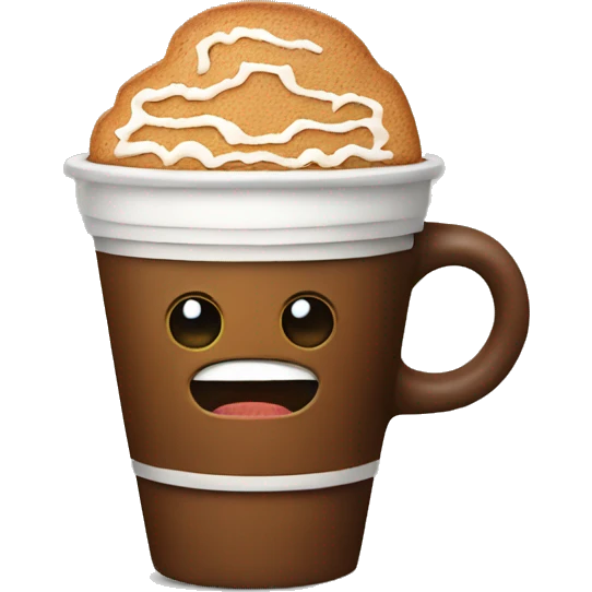 Coffee with gingerbread emoji