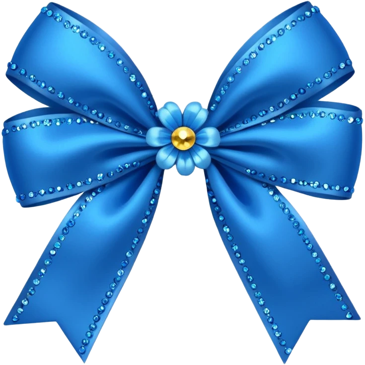 blue flower bow with glitter emoji