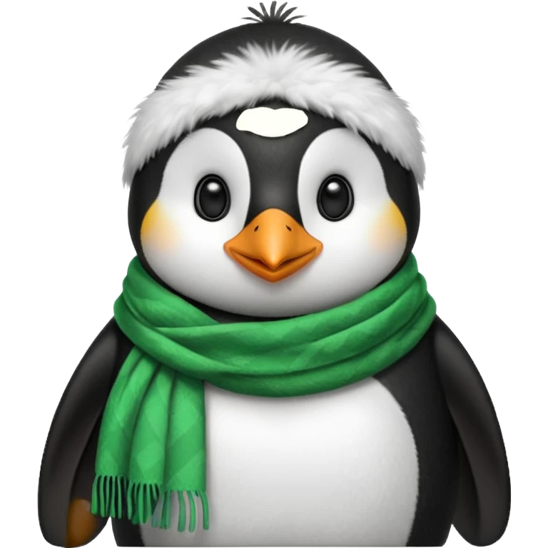 penguin with green scarf  emoji