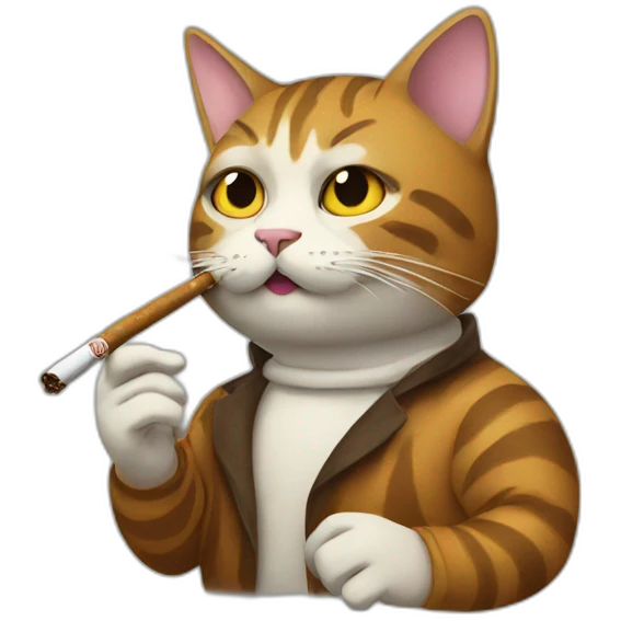Cat smoking a cigarrette emoji