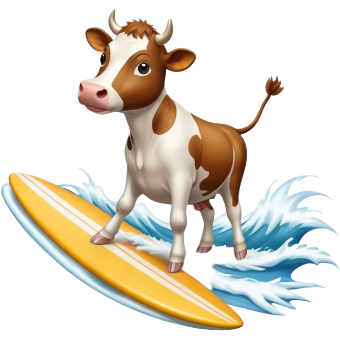 Cow surfing emoji