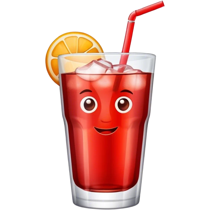 Soda with red saying Alani emoji