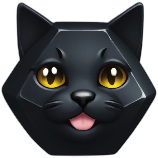 Dice d20 black cat emoji