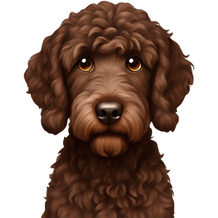 Chocolate brown labradoodle emoji