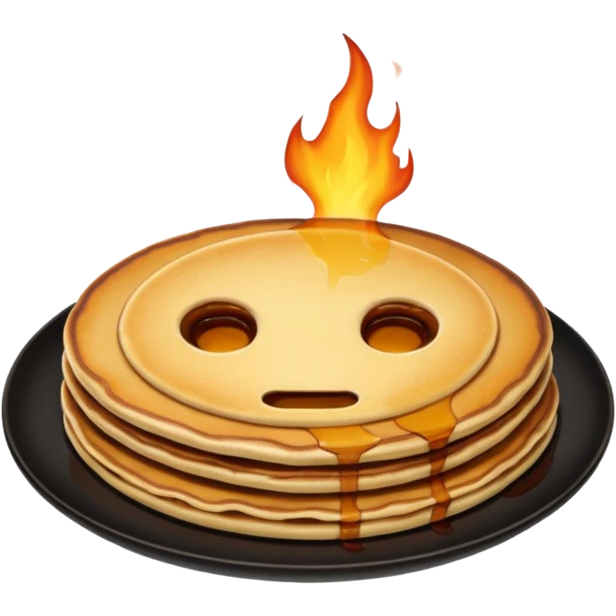 one single burned pancake with no face emoji