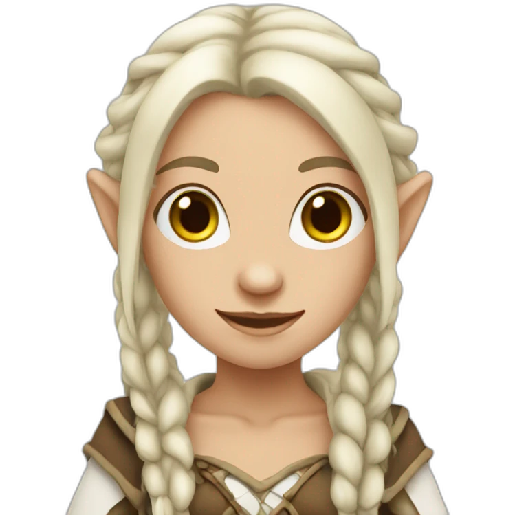 white elf girl with brown dreadlocks emoji
