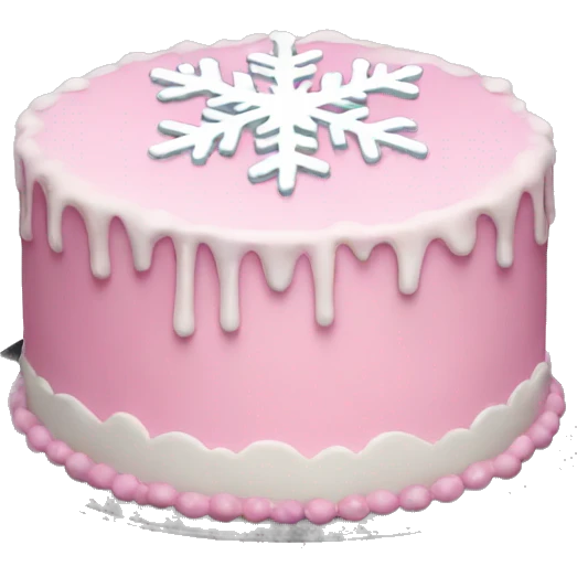 Pink snowflake cake emoji