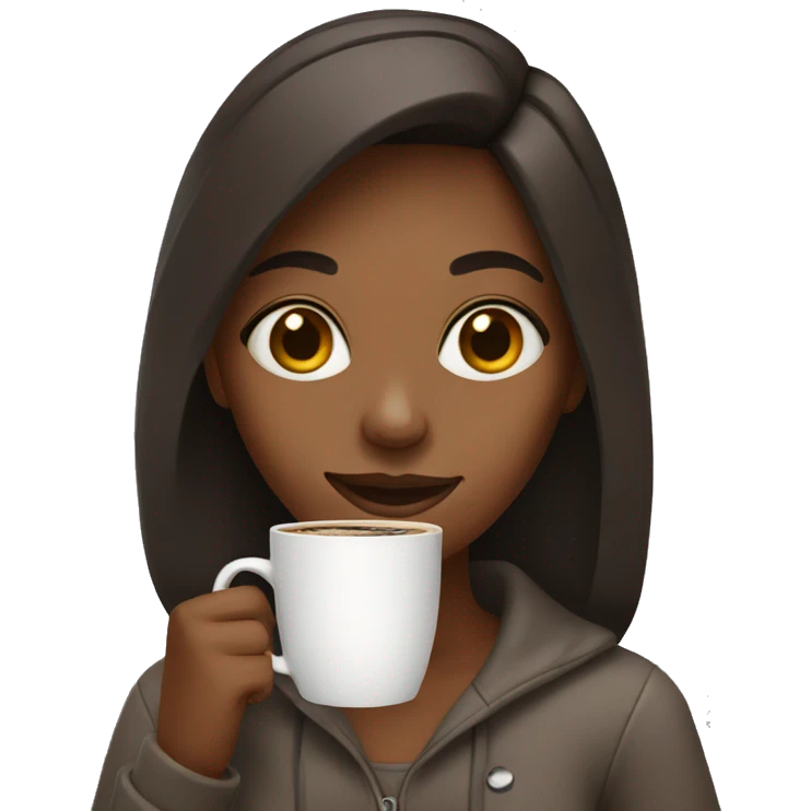Girl with a coffee  emoji