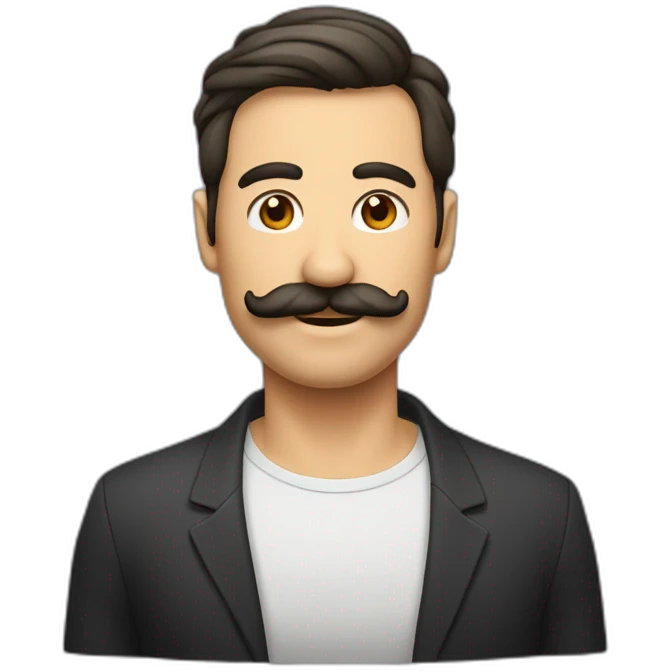 señor con bigote cabello corto emoji