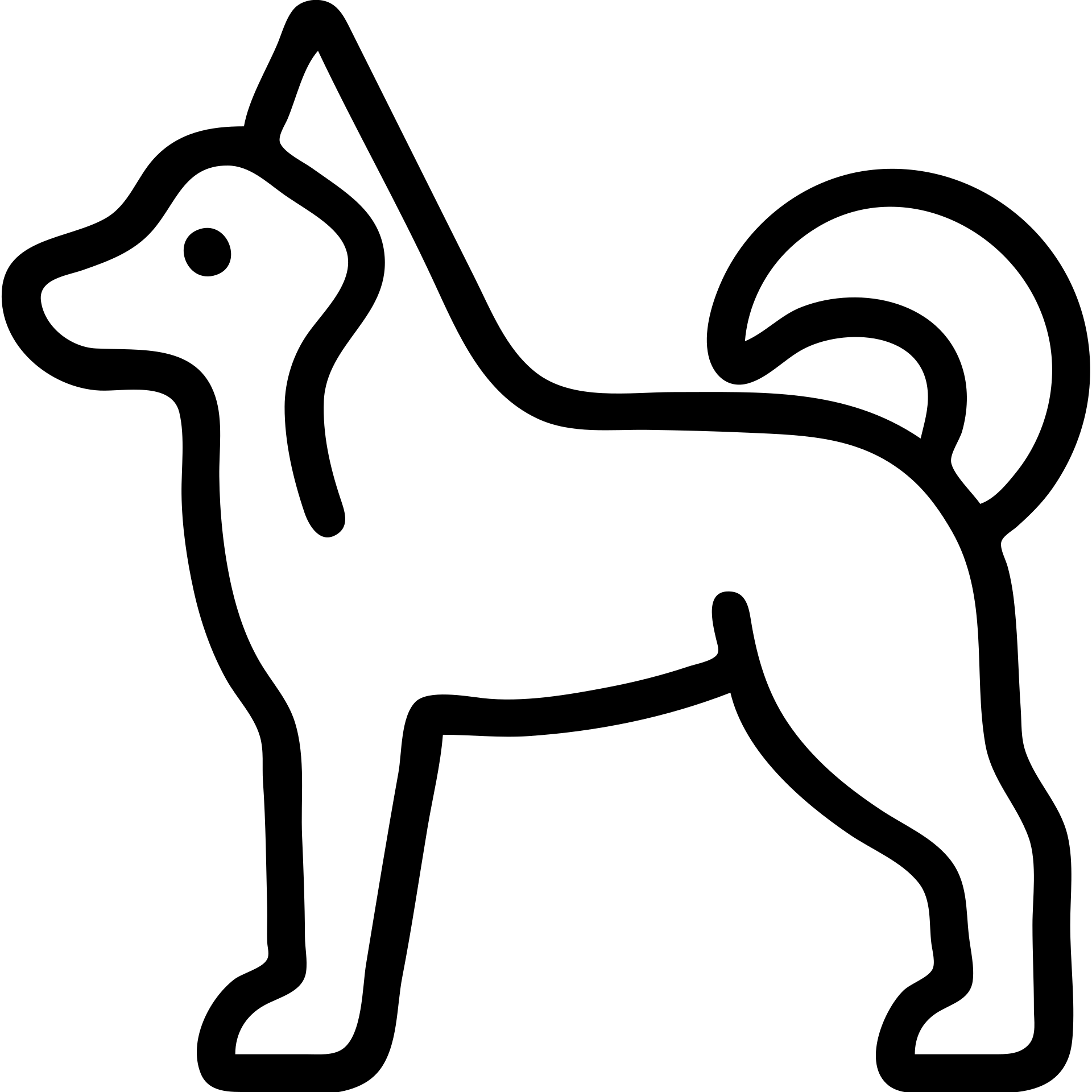 minimalistic icon of a black husky dog, side profile emoji