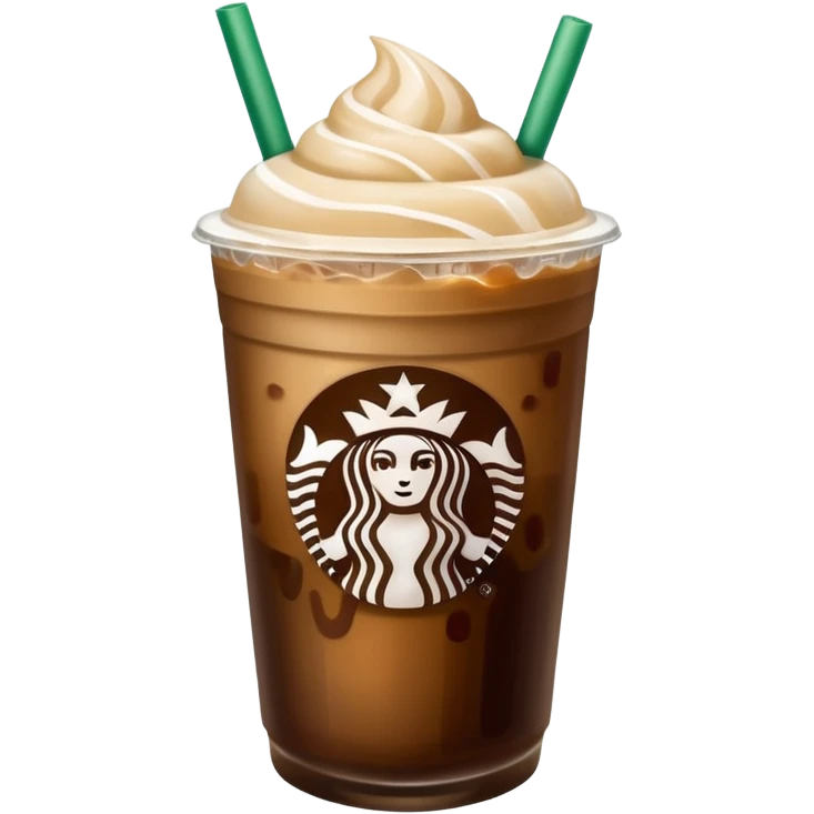 Starbuck ice coffee with ice cubes emoji