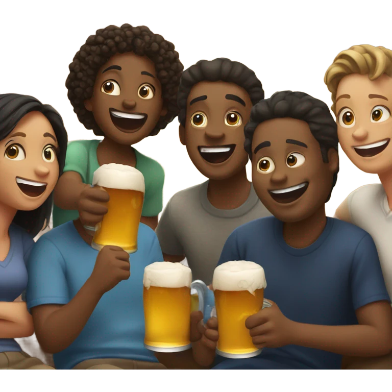 Friends drinking beer emoji