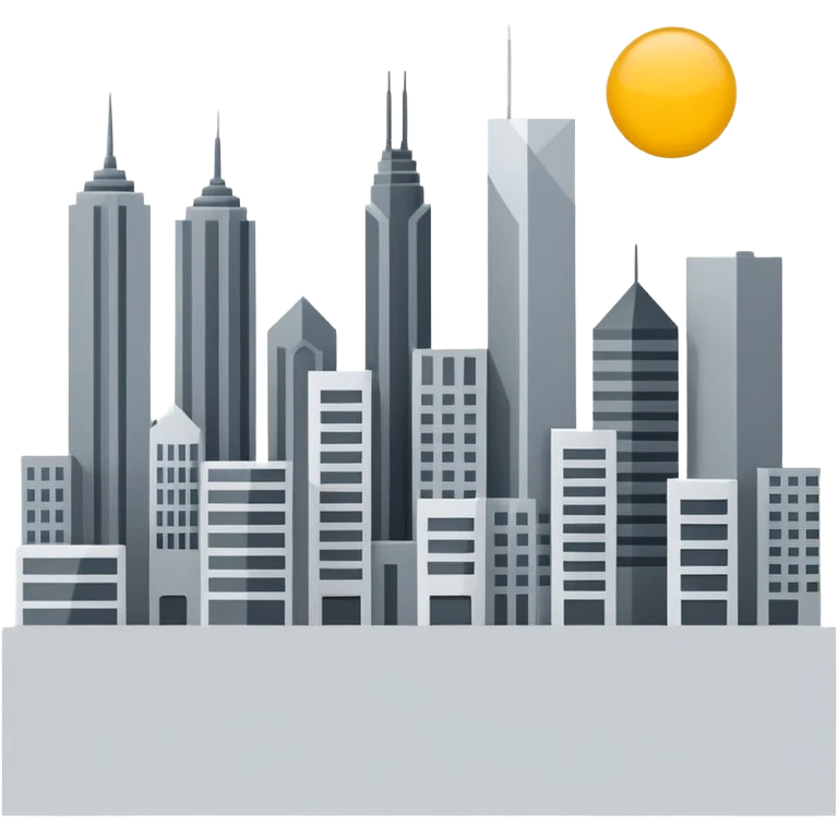 minimalist emoji of a megapolis with buildings emoji