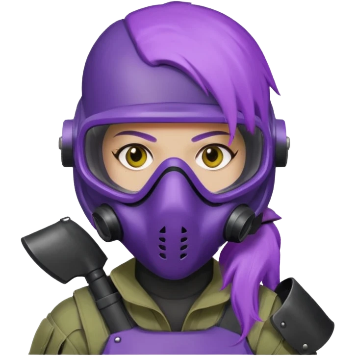 purple haired painitball player emoji