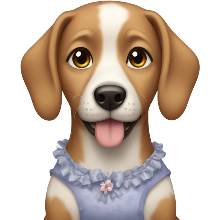 Dog wearing a dress emoji
