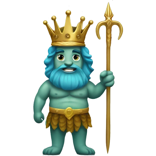 King masculine Merman with trident  emoji