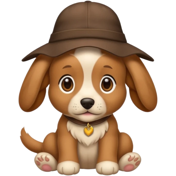 puppy dog with hat  emoji