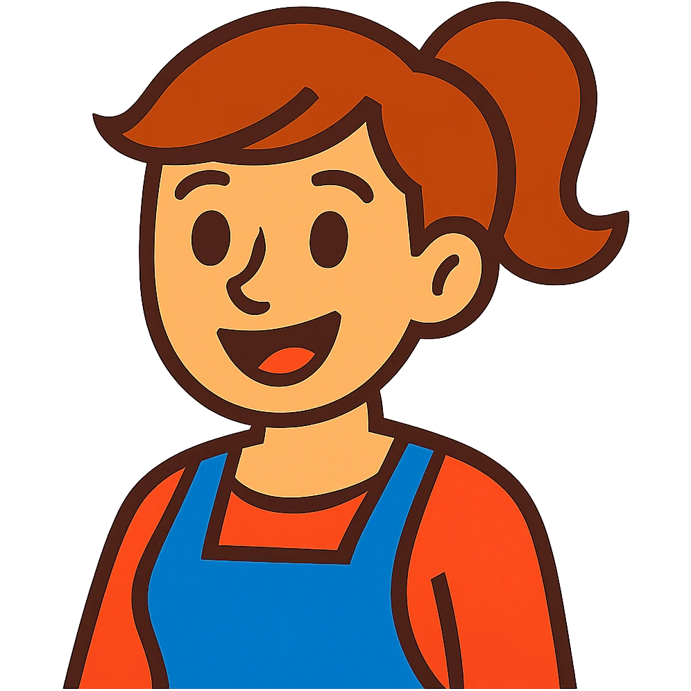 mom, cartoon style, smiling, friendly emoji