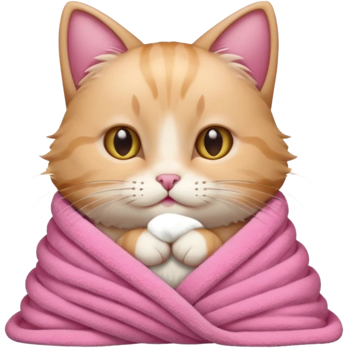 Кот в розовом полотенце emoji
