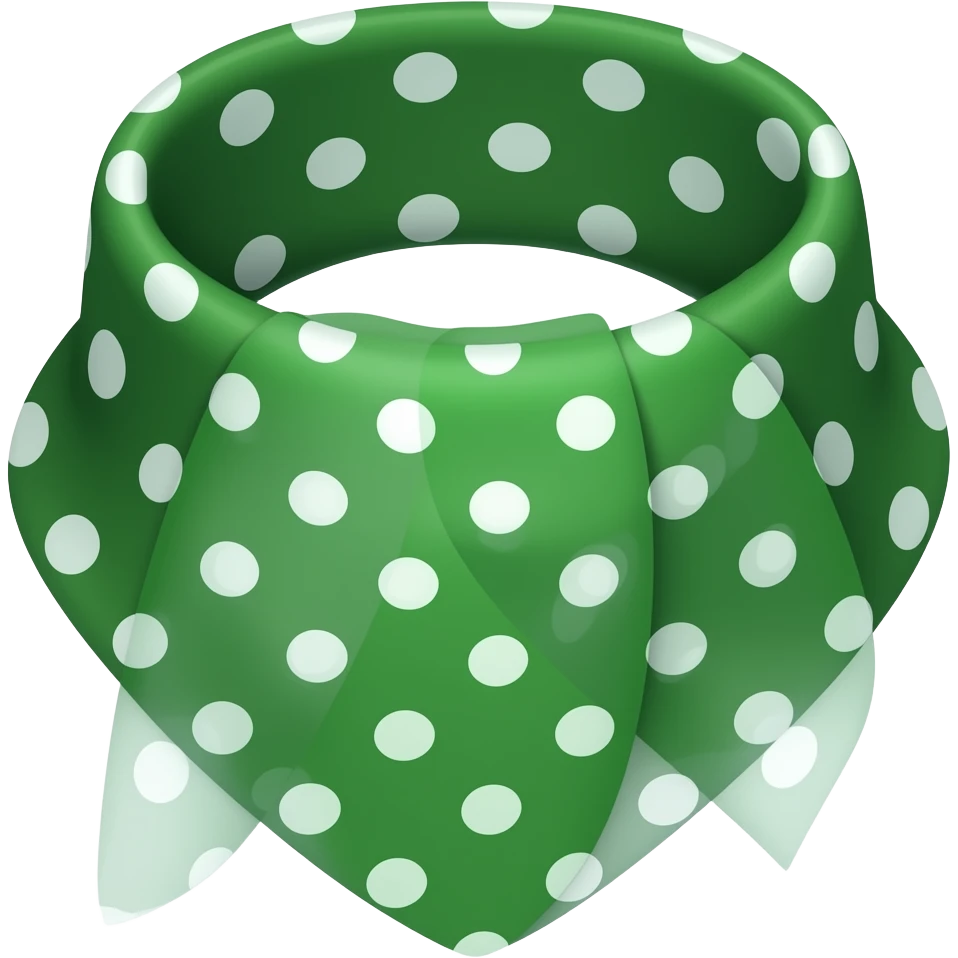 green polka dot handkerchief emoji