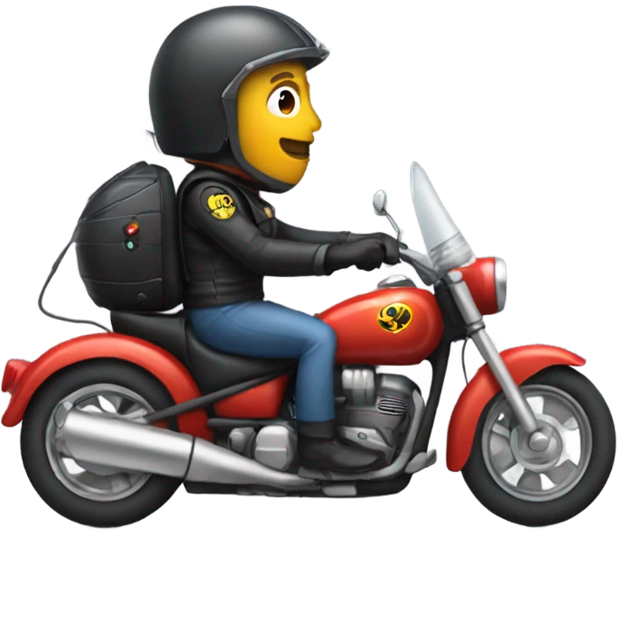 Beattle driving a motorcycle  emoji