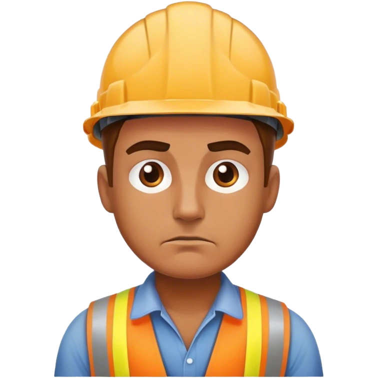 builder photorealistic serious emoji