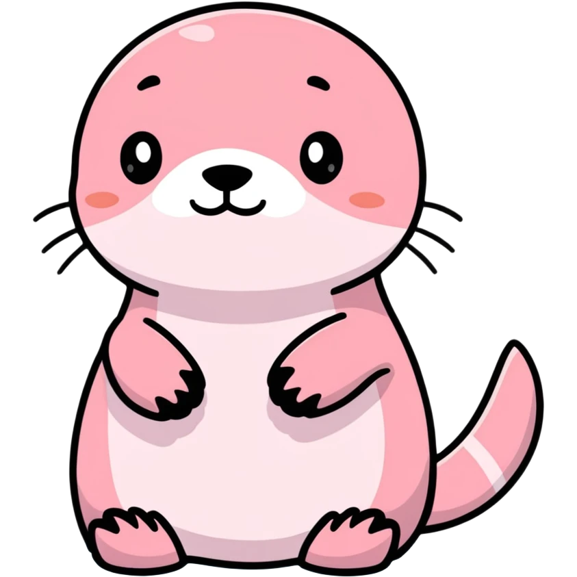 pink sea otter full body emoji