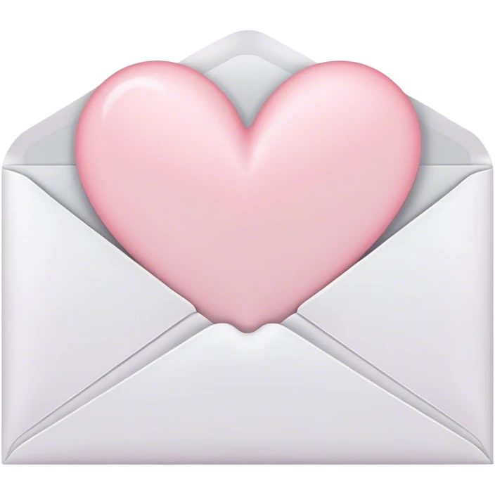 white envelope with a light pink heart emoji