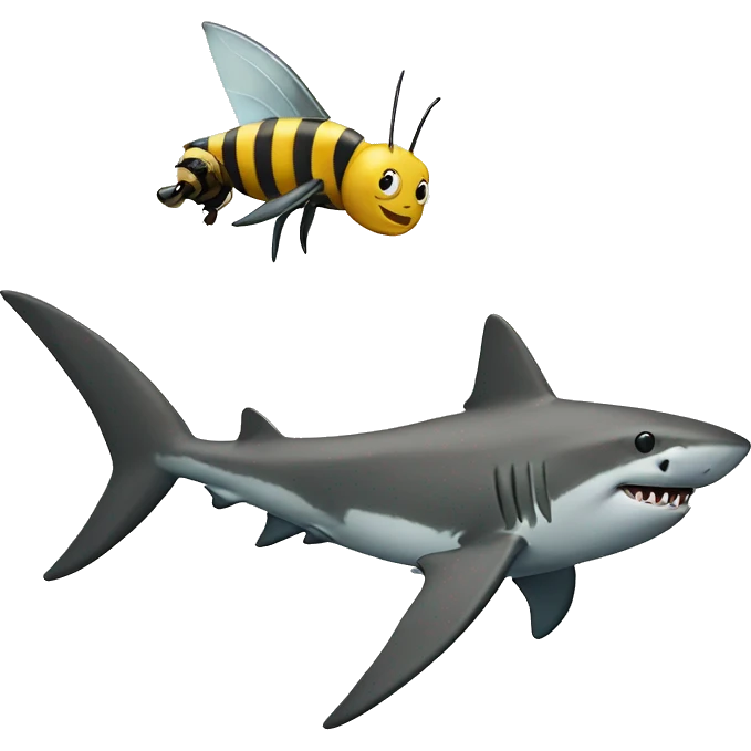 Shark and Bee emoji