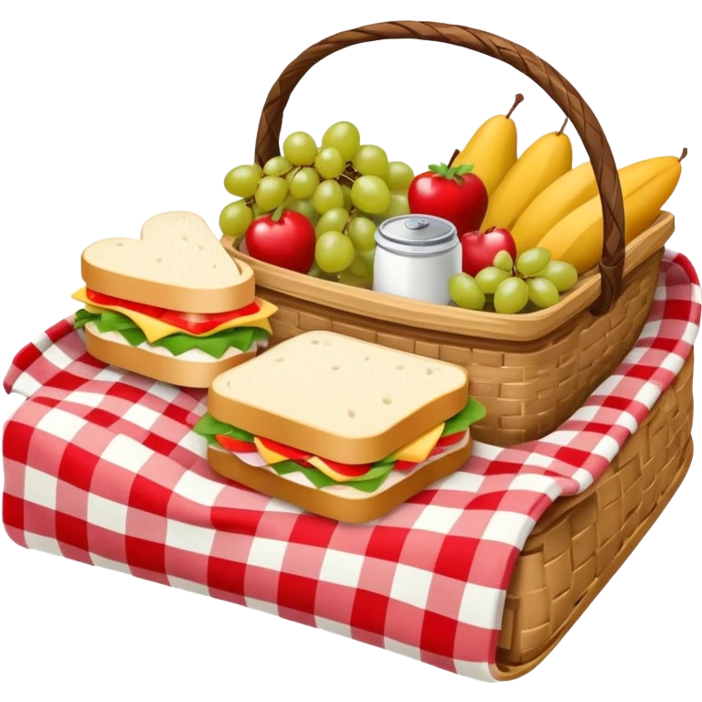 picnic with red and white checkered blanket emoji