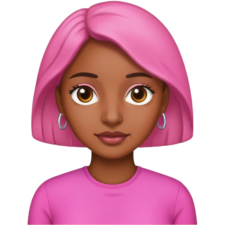 brown skin super woman wearing pink emoji