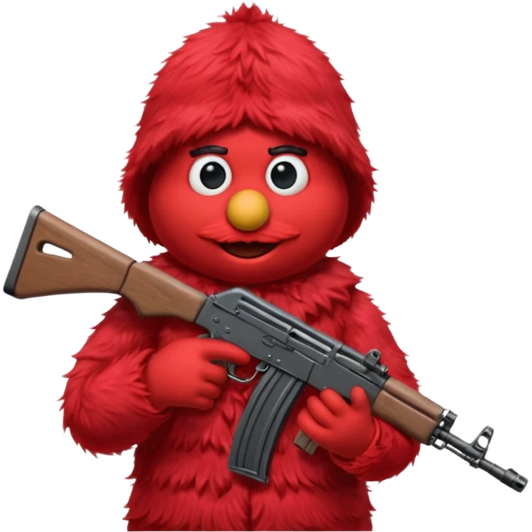 elmo with an AK47 and an bivak emoji