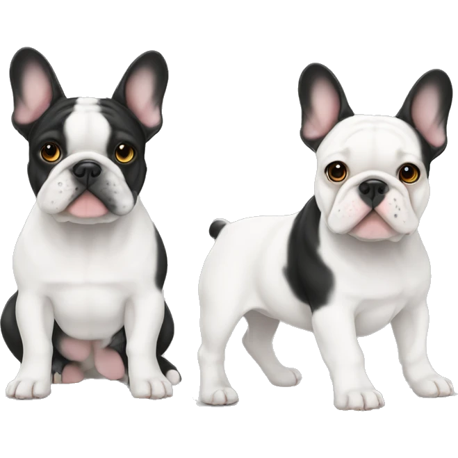 Frenchie bulldog white and black emoji