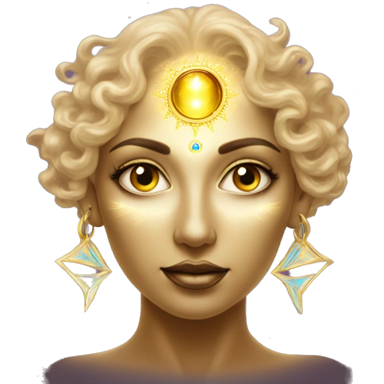 Pleiadian radiant diva woman female golden third eye emoji