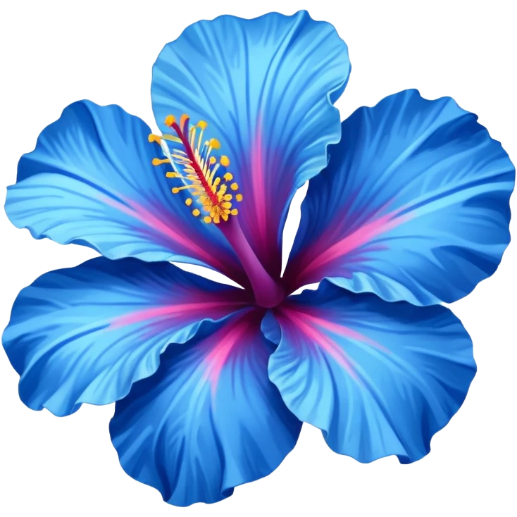 blue hibiscus flower emoji