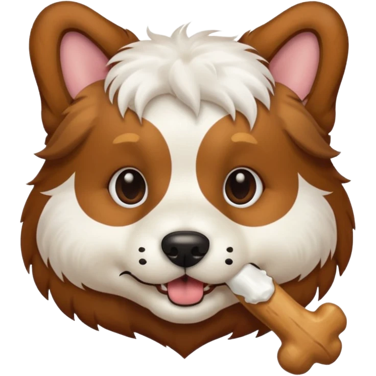 dog faace with bone in mouth emoji