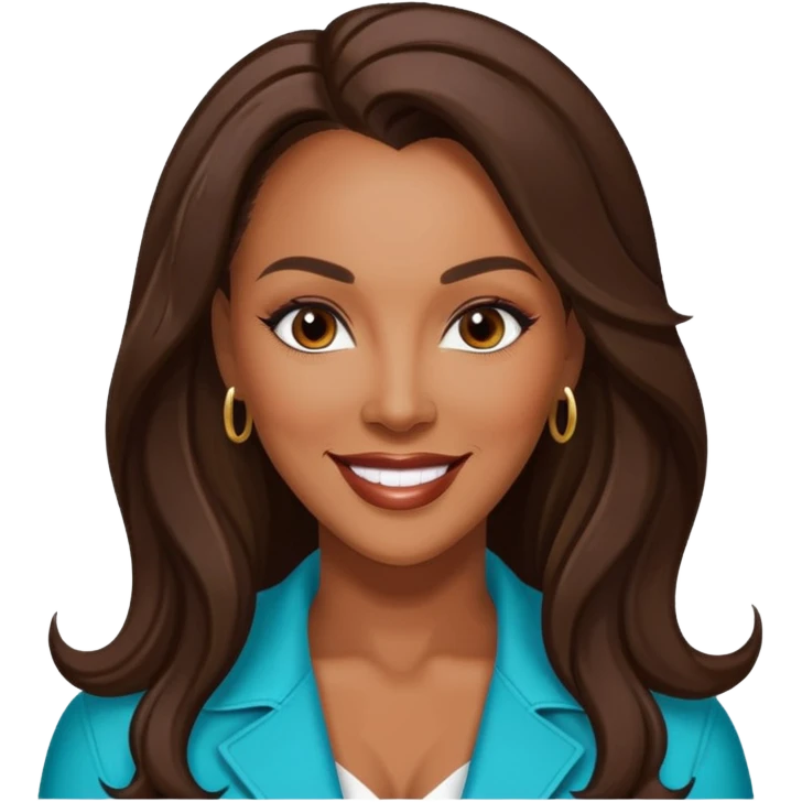 Vivica A. Fox with dark brown long hair  emoji