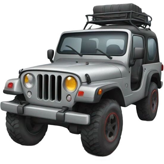 Grey Jeep with red accents emoji