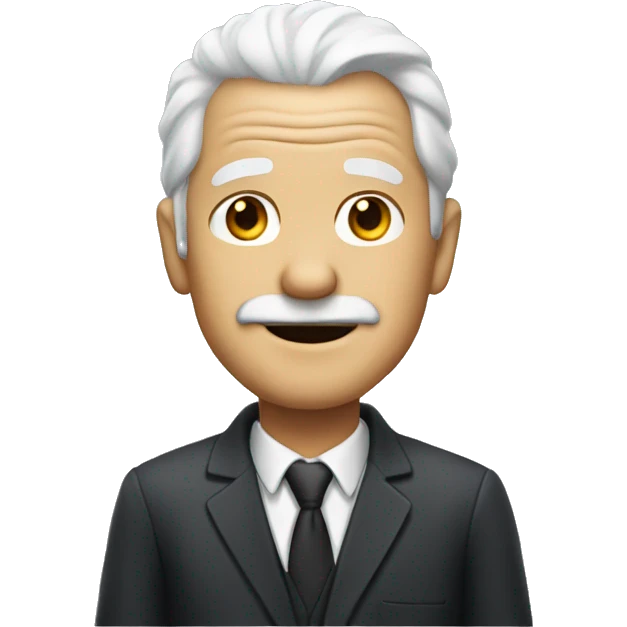 old man wearing suit white hair emoji